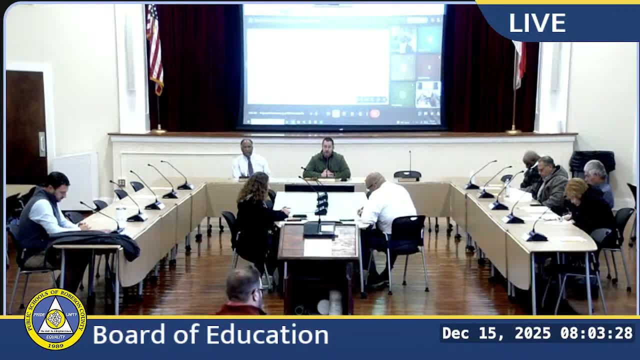 Robeson County school board accepts construction and acquisition agreement after closed session