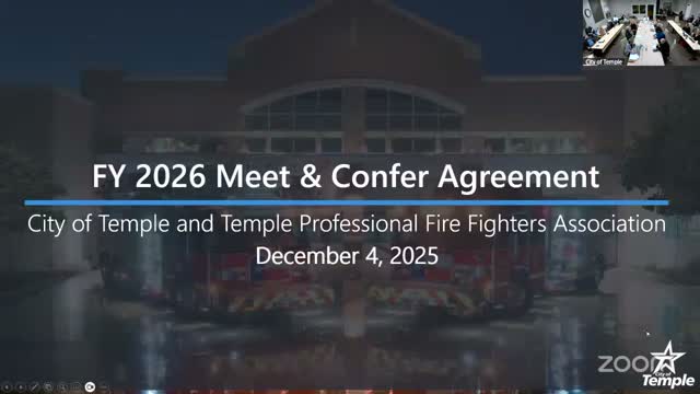 City outlines phased meet‑and‑confer agreement and new promotional process for Temple firefighters