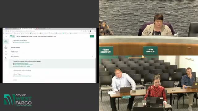 West Fargo Library Board approves 17 updated city employee policies, acknowledges full city manual