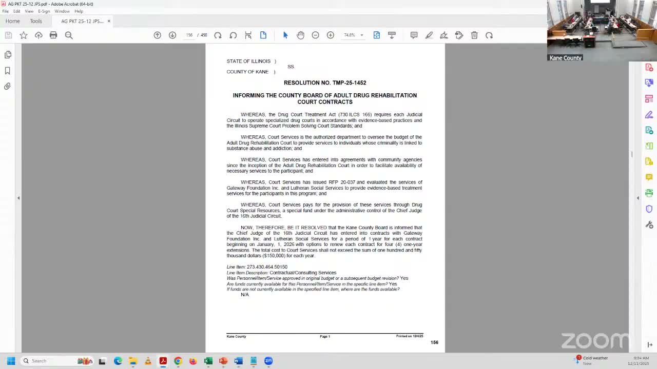 Kane County approves multiple juvenile detention intergovernmental agreements and amends medical contract at JJC