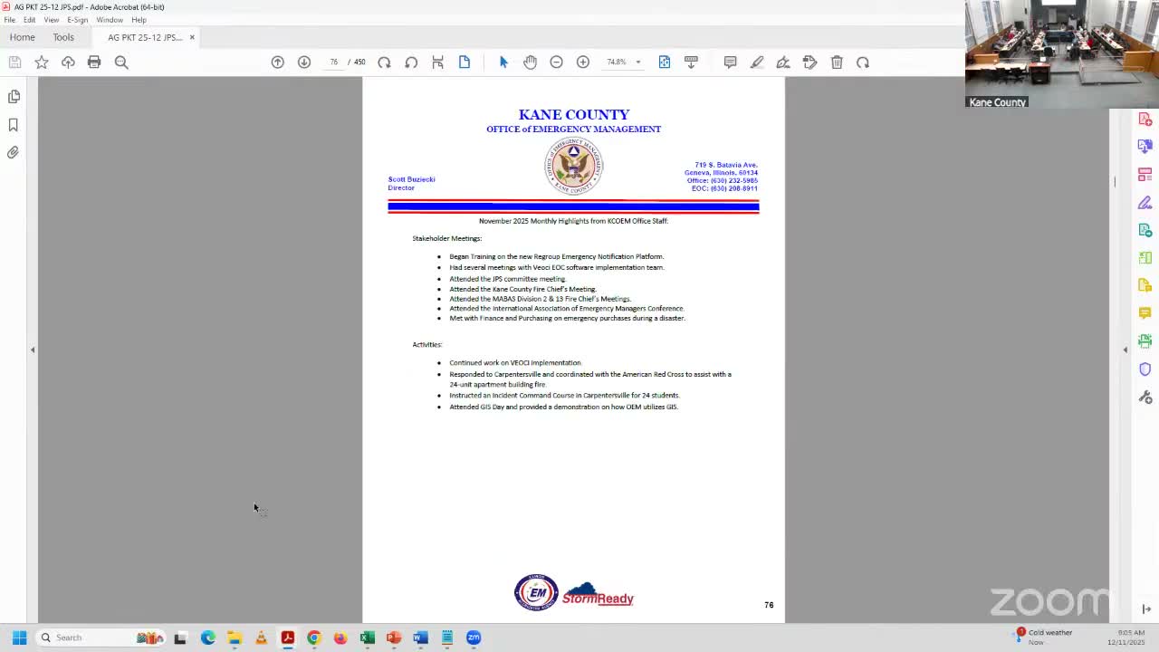 Kane County emergency manager flags FEMA threshold changes and an emergency purchasing gap