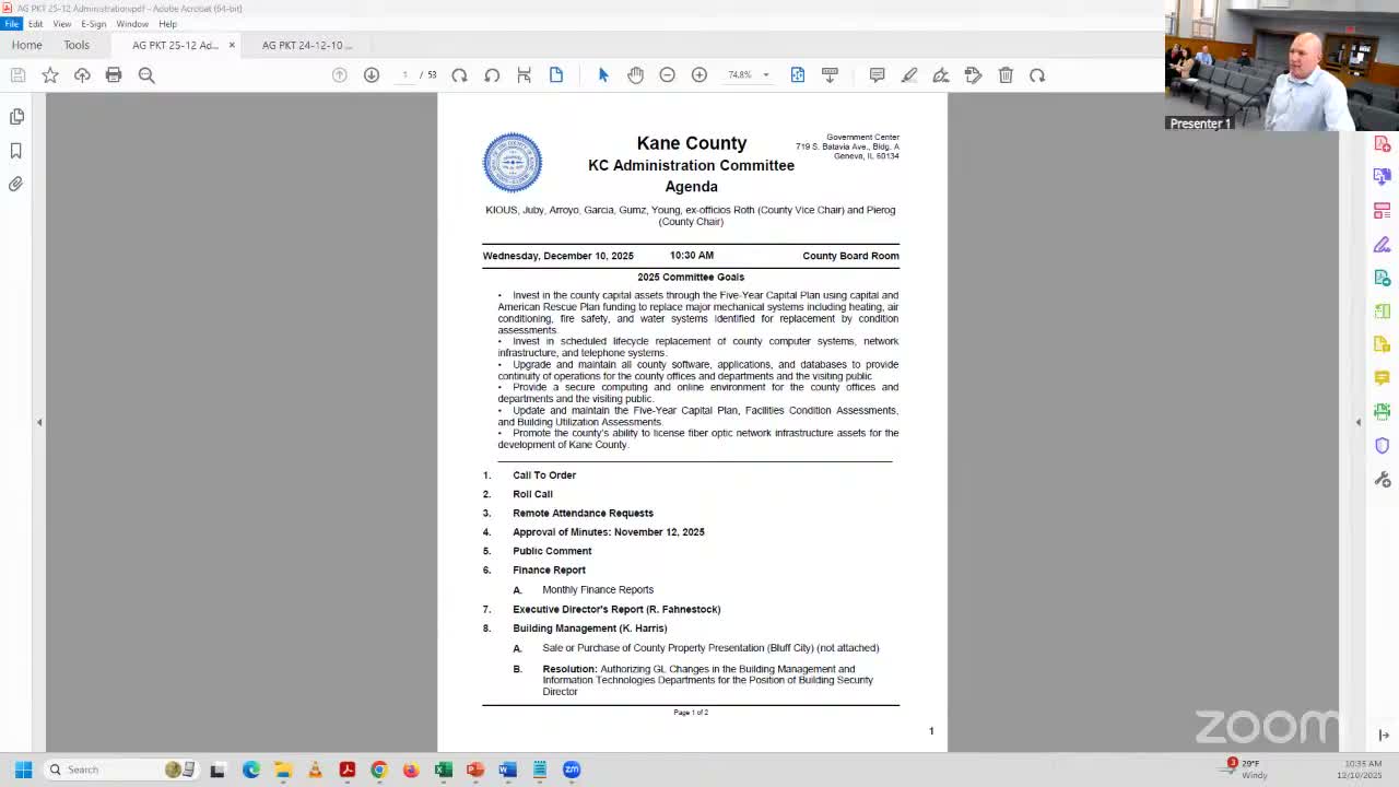 Bluff City Materials offers to buy 19.5 acres of Kane County DOT site; committee moves to closed session