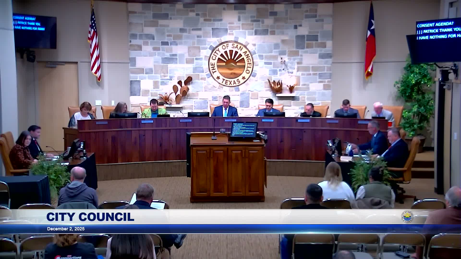 San Angelo council approves consent agenda, multiple rezones and board nominations (votes at a glance)