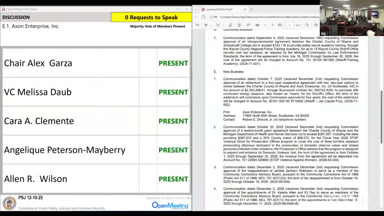 Wayne County committee approves four-year Axon addendum to buy 400 TASERs