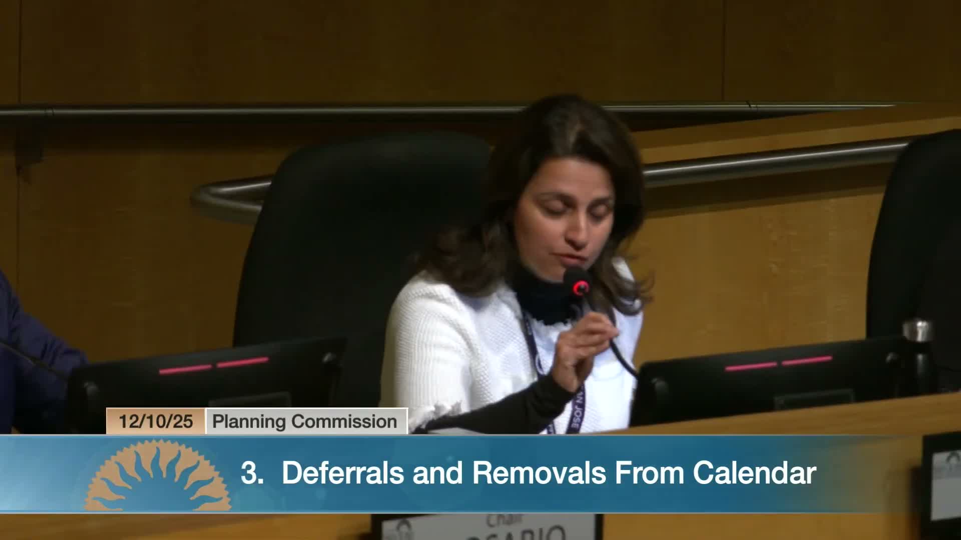 Planning Commission postpones two CP items and approves consent calendar; rules on recusals applied