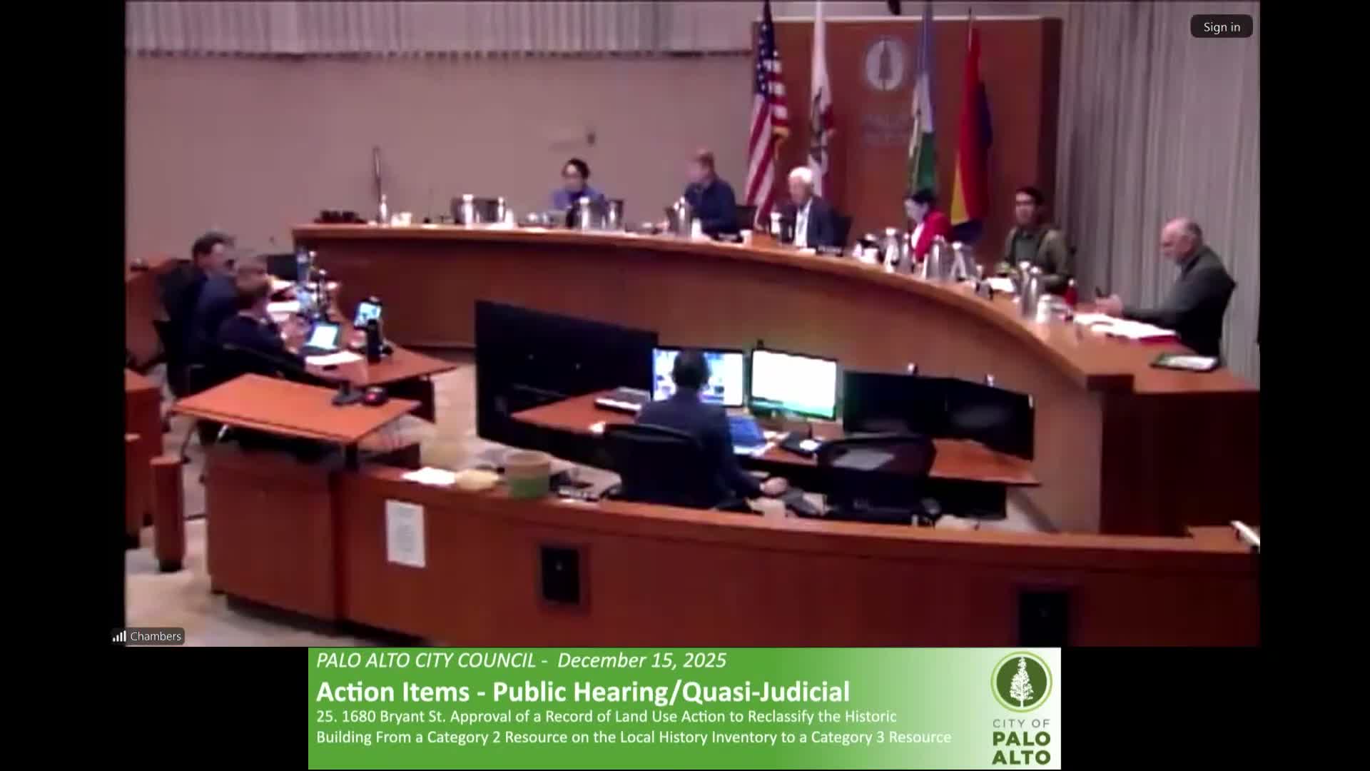 Council reclassifies 1680 Bryant Street to Category 3, finding extensive alterations