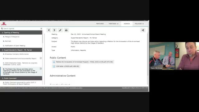 Arrowhead board approves petition to begin annexation talks with Village of Hartland