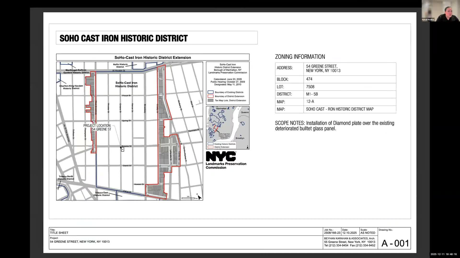 Soho owners seek temporary diamond-plate covering for failing vault lights; committee weighs historic-permit restrictions and reversibility