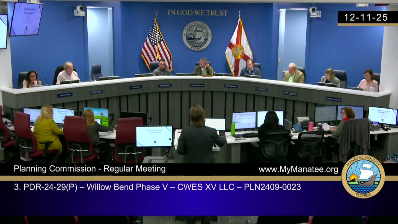 Commission recommends denial of Willow Bend Phase 5 after neighbors cite private‑agreement disputes and setbacks