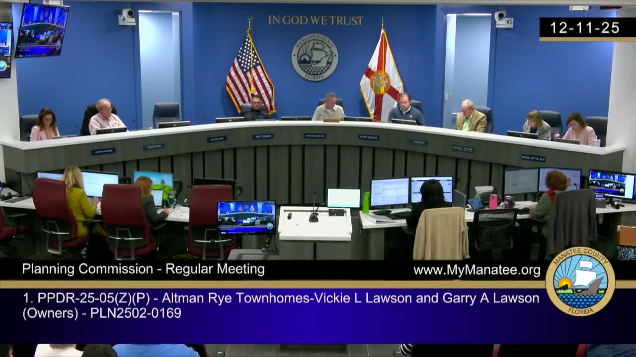 Manatee County planning panel denies Altman Rye townhomes over traffic, flooding and compatibility concerns