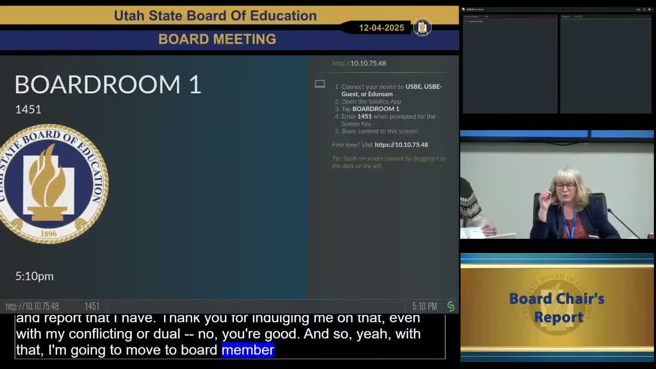 Vice Chair Wood distributes updated district maps to board members