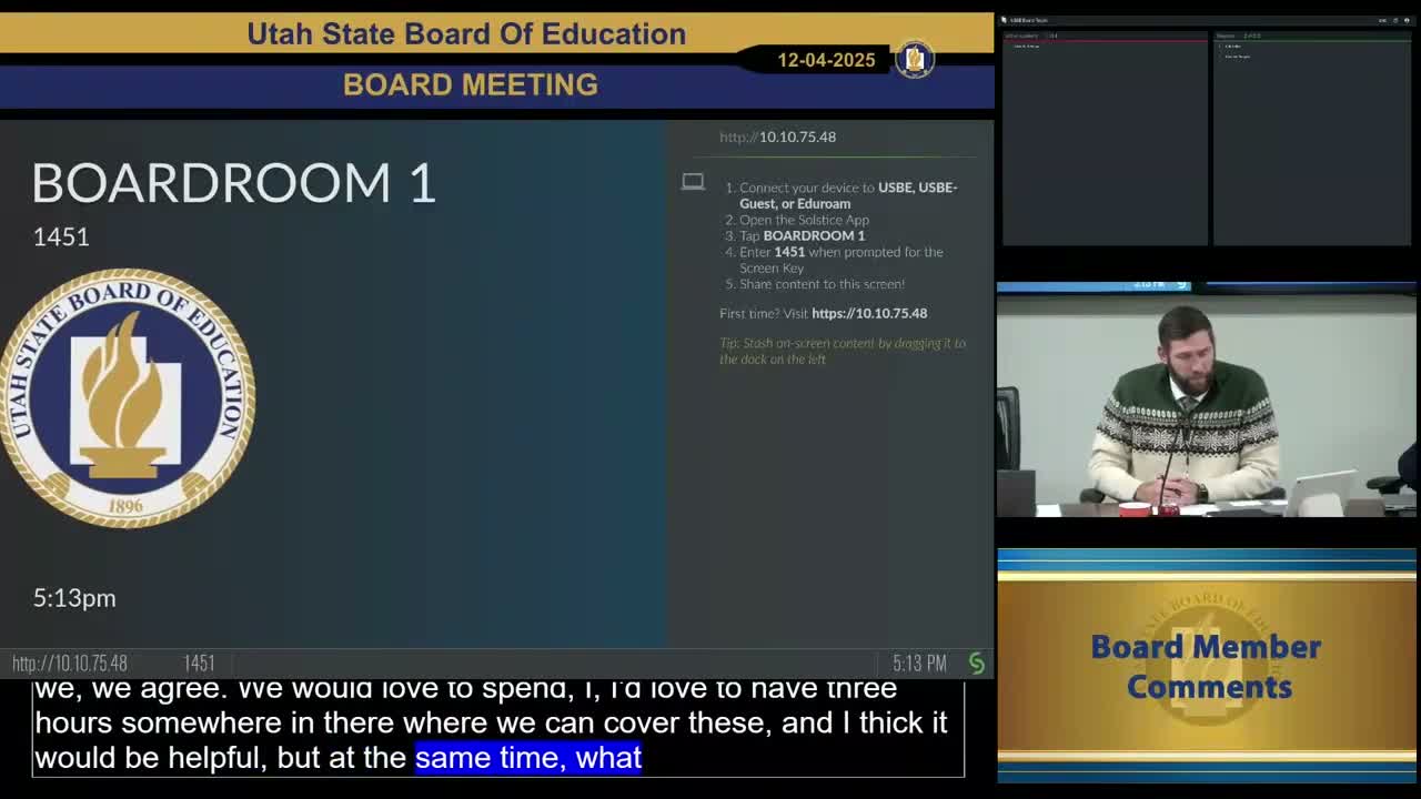 Board member urges balance of graduation rates with student learning after superintendent presentation