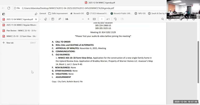Norwich IWWCC tables sidewalks and multifamily applications for 30 days