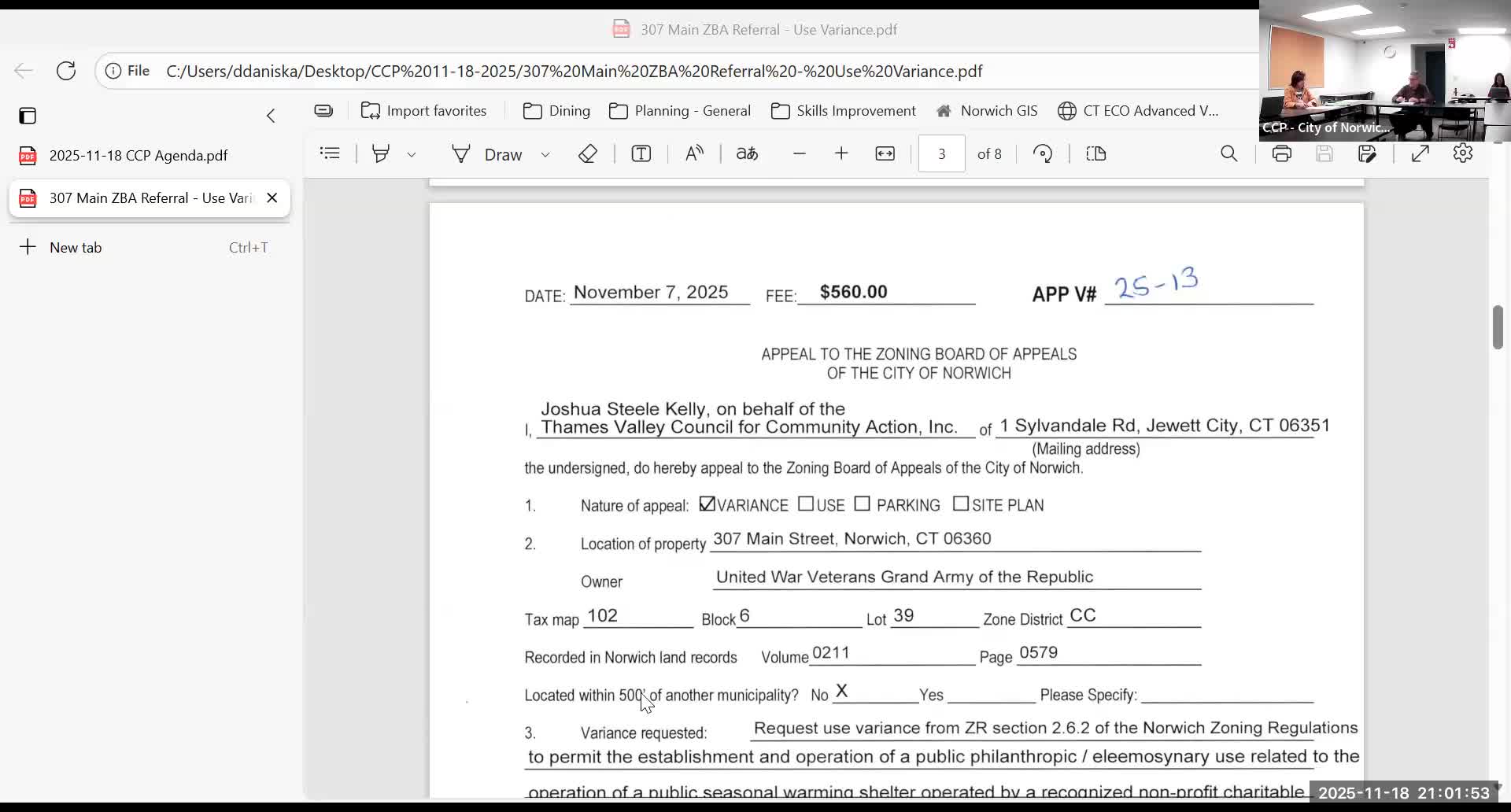 Norwich commission endorses support for Hunters Road bridge and roadway grant application