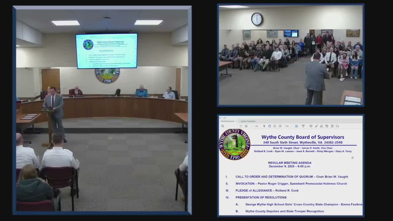 Wythe County Board honors state cross‑country champion and first responders