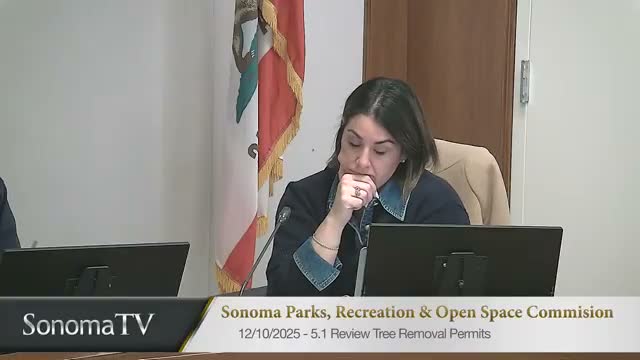 Commission approves two tree-removal permits after arborist recommendations; votes split 5–1 on each