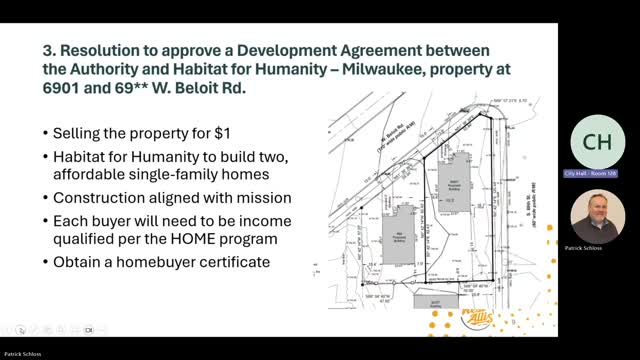 West Allis authority approves sale of two lots to Habitat for Humanity, commits up to $150,000 for two homes