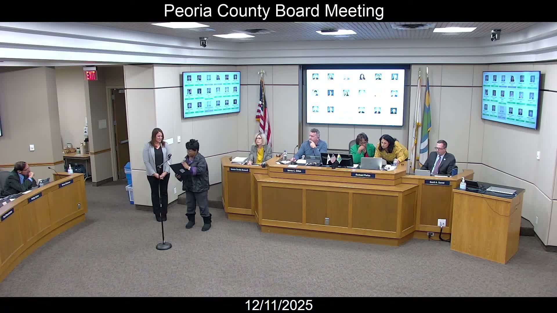 Peoria County Board approves routine consent items, removes one property from tax-sale list and recognizes community milestones