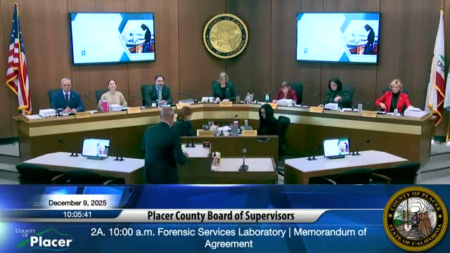 Placer supervisors approve $2.5 million design phase for county forensic lab with Sacramento State
