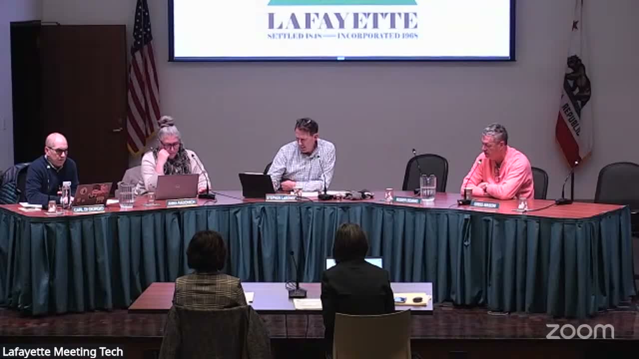 Lafayette planning commission backs revisions to objective design standards, directs staff to add pitched‑roof and imagery changes