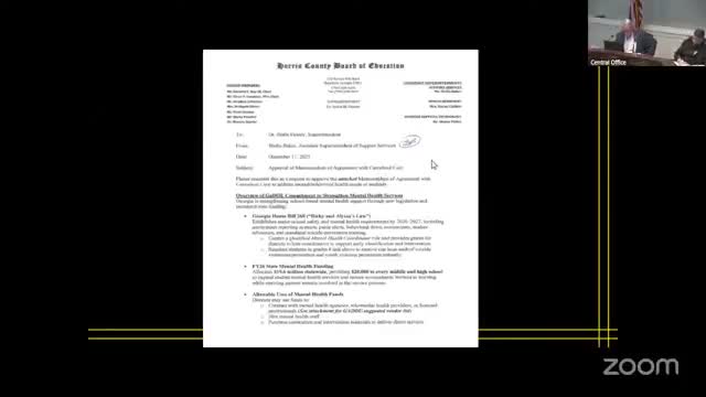 Board reviews proposed CartwheelCare agreement to use HB 268 mental-health funds