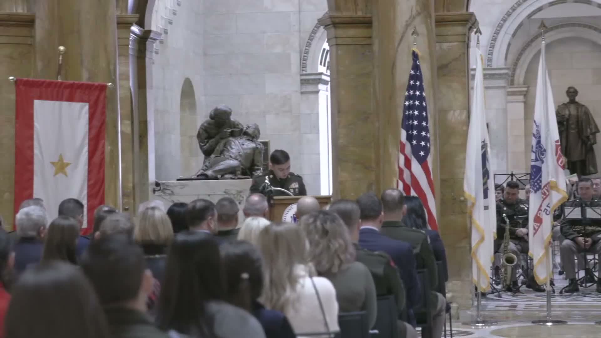 National Guard commissioning ceremony at State House includes Soldier's Medal citation and multiple honors