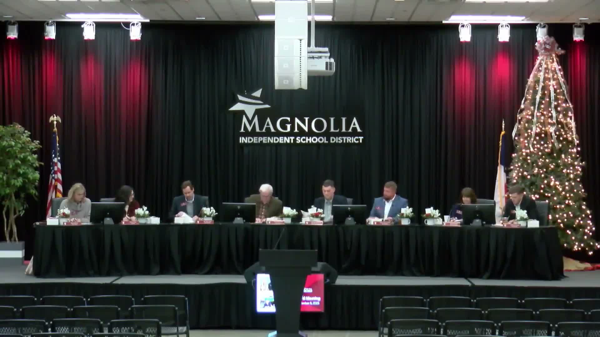 Magnolia ISD board approves consent agenda, sets holiday dates and recesses to closed session