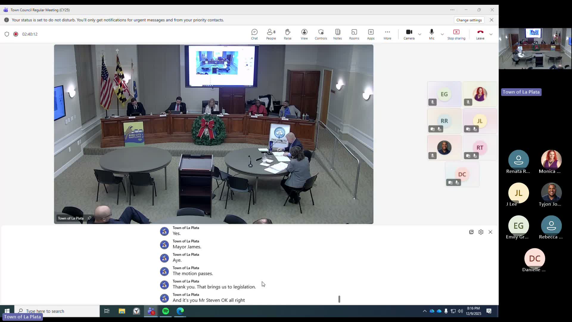 La Plata council adopts FY26 fee‑schedule amendments (Ordinance 25‑09)