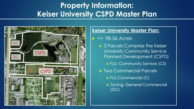 Planning Board backs Keiser University plan changes and modified campus parking standard