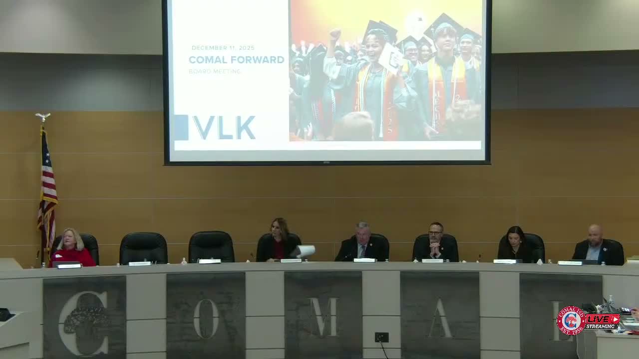 Comal ISD launches COMAL Forward facilities committee, schedules 7–8 meetings to shape potential bond