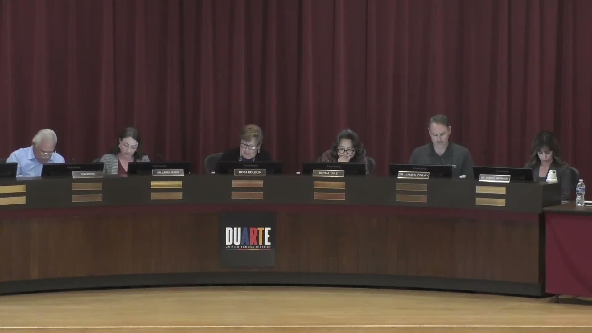 Duarte Unified elects Reyna Diaz president, names vice president and liaisons