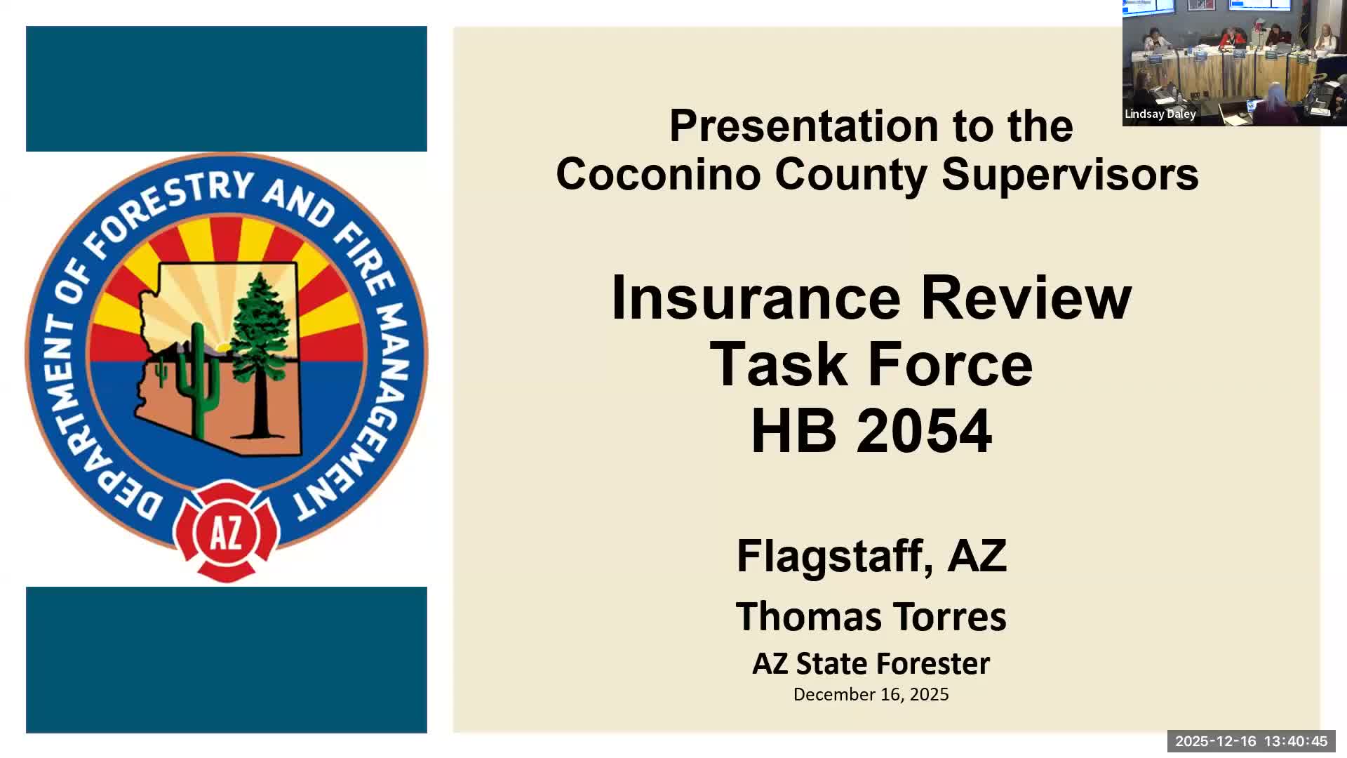 Arizona wildfire task force, insurers and counties face data crunch; state forester outlines approach