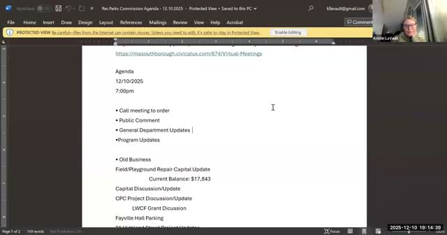 Commission hears revolving-fund accounting issues, bond payment and field-use pressures