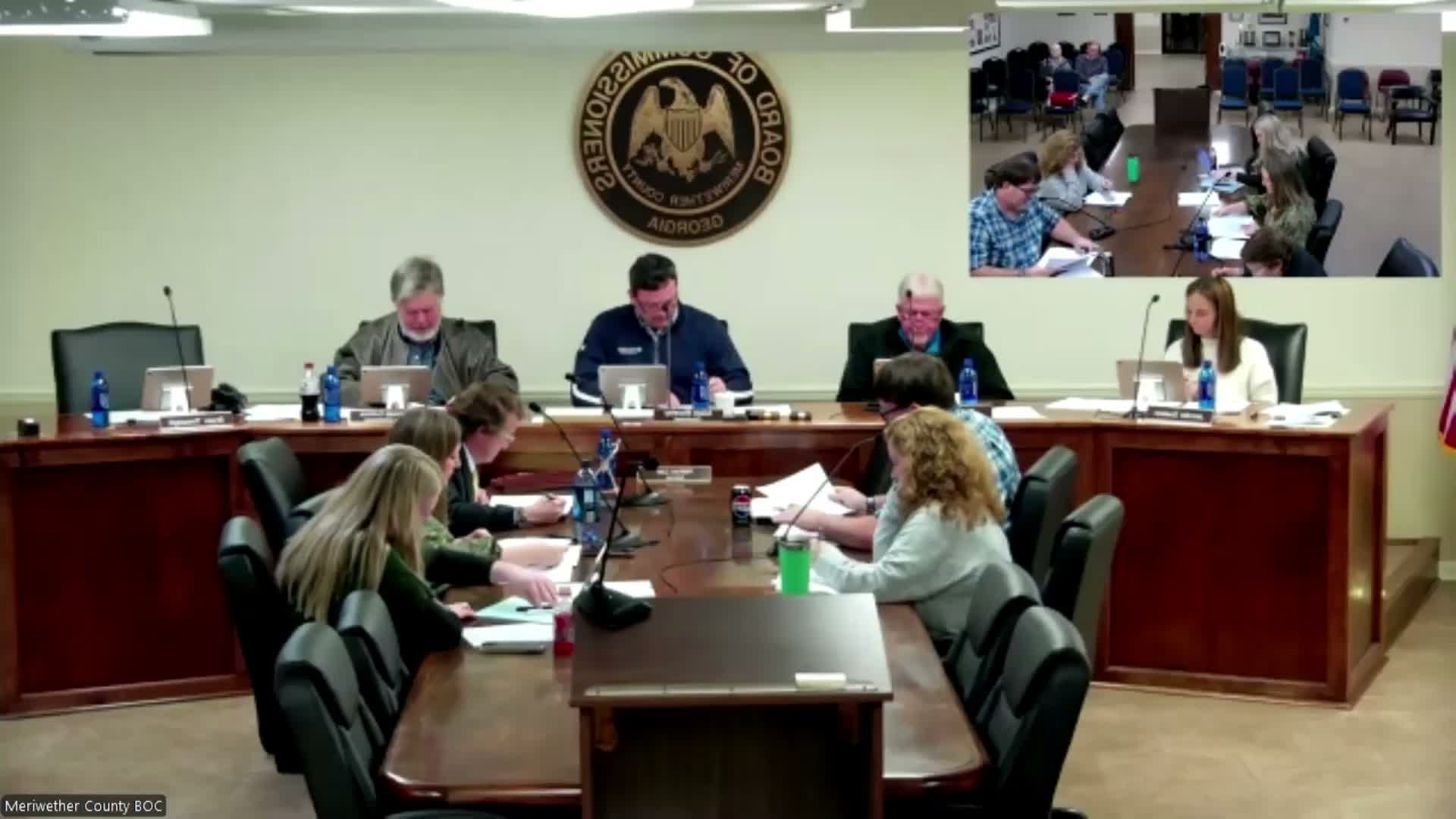 Meriwether County commissioners approve 911 maintenance renewal and consider truck purchase, UGA Extension MOU and credit-card change
