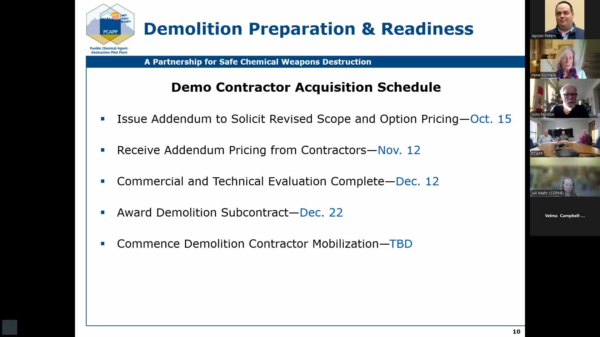 New closure manager outlines demolition-contract timeline, readiness reviews