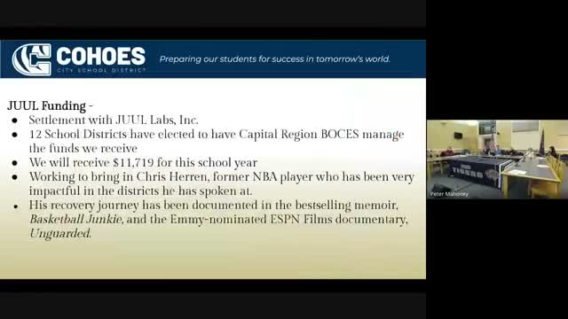 District outlines use of Juul settlement funds, Holiday Hope and a proposed MOU with Capital Roots