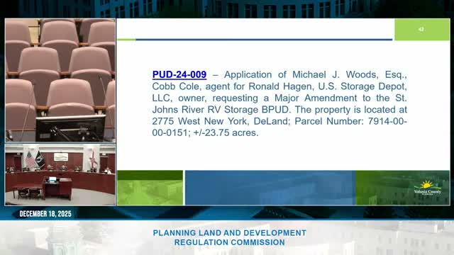 PLDRC forwards major amendment for St. Johns River RV Storage PUD to County Council