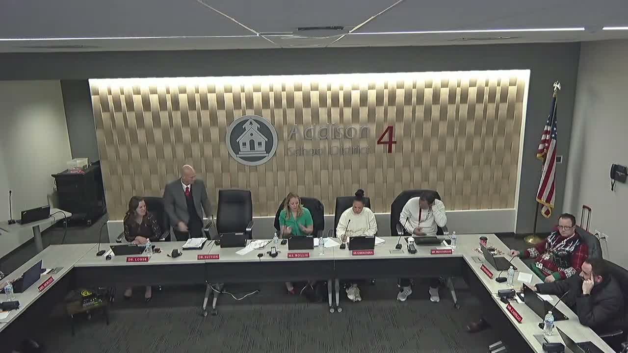 Addison SD 4 superintendent urges board to consider health, life-safety bond to address $40–$50M facilities backlog