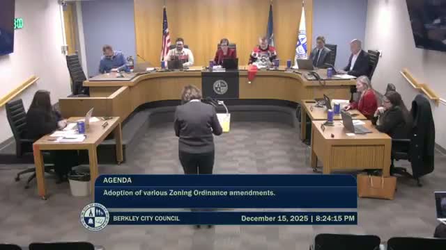 Council adopts broad zoning ordinance amendments — lighting, definitions, buffer for daycare