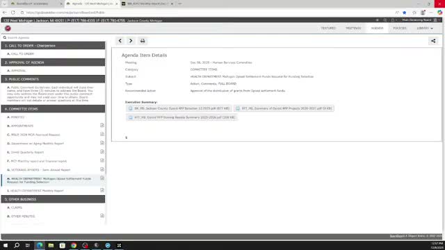 Health Department recommends $300,000 in opioid-settlement grants to three local providers