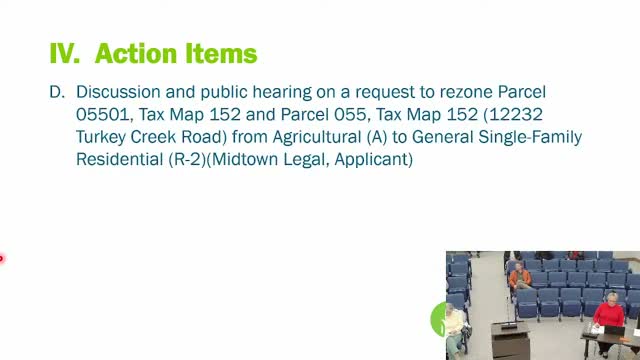 Commission recommends rezoning on Turkey Creek Road to reduce needed variances for subdivision