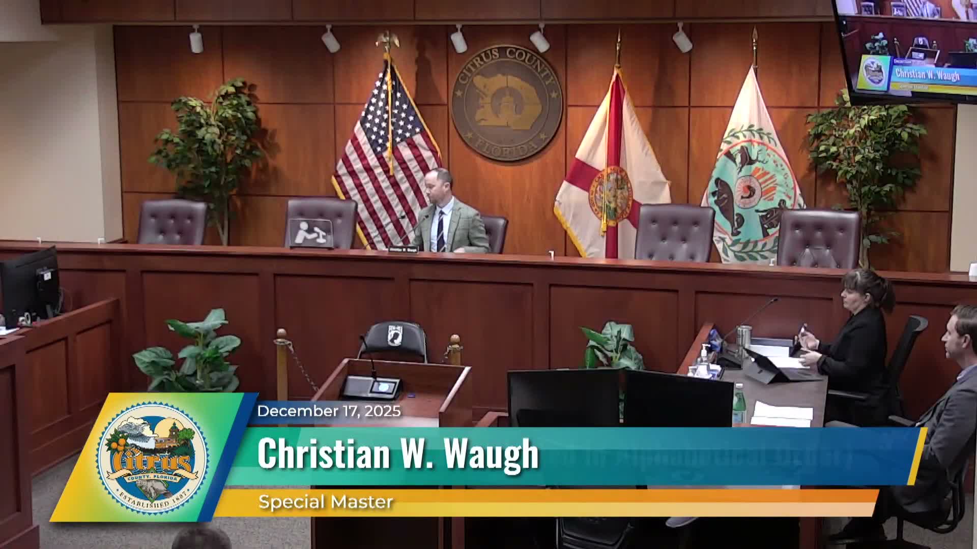 Citrus County special‑master hearing issues extensions, fines and a $2,500 penalty in contested site‑modification case