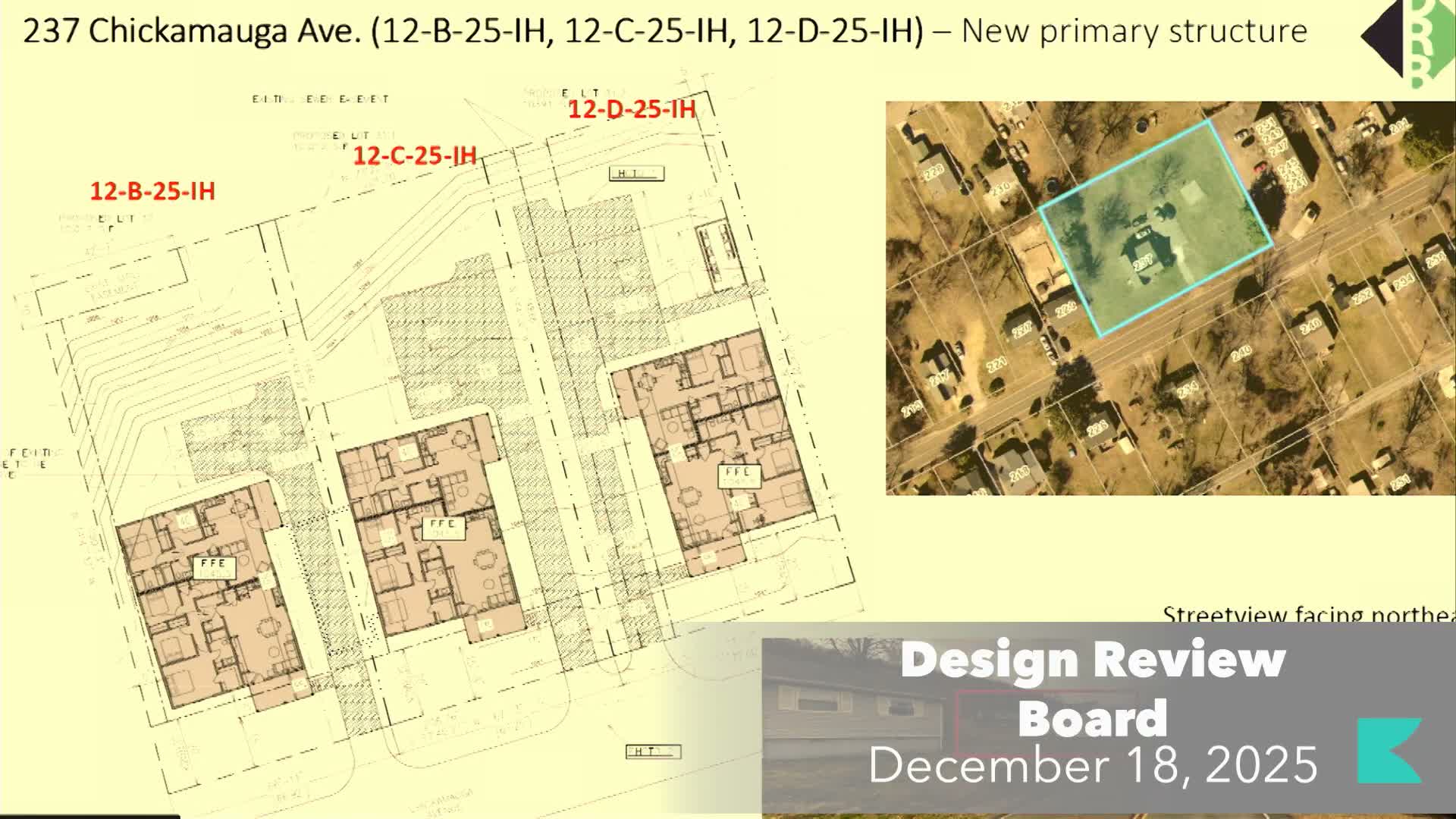 Design Review Board approves three infill duplexes at 237 Chickamauga Ave. with parking and design conditions