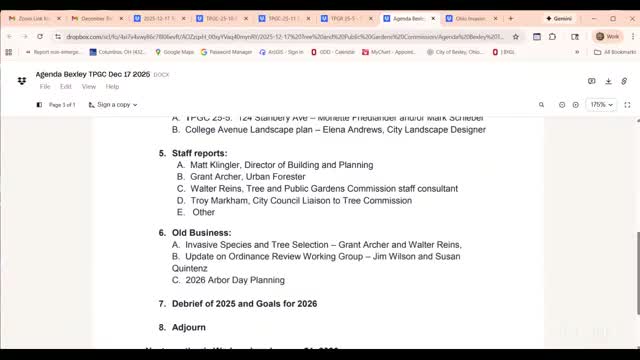 Bexley commission moves to refine invasive-species list, tasking members with review and outreach planning