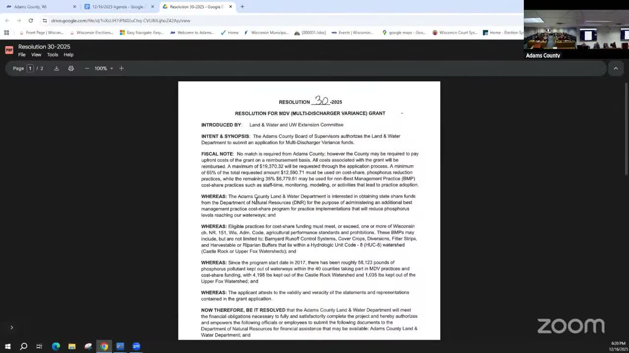 Board adopts MDV grant resolution after debate over reporting pounds vs. percentages