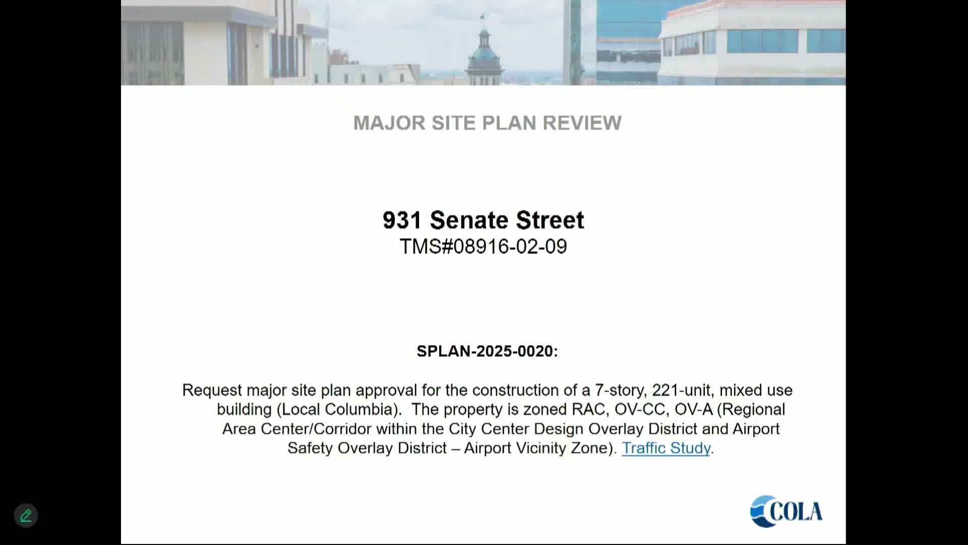 Planning Commission approves major site plan for 221‑unit development at Park and Senate Street