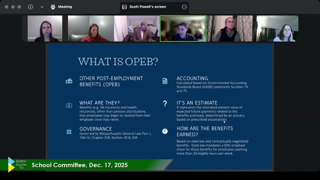 School committee reviews OPEB funding plan as asset balance lags large liability