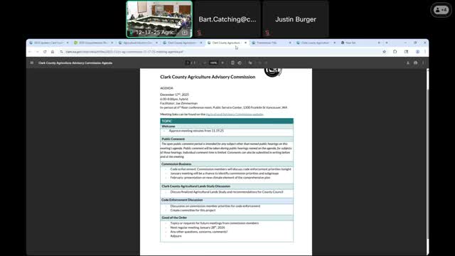 Clark County Ag Commission approves edited recommendations to protect existing agricultural designations, adds market and ecological criteria
