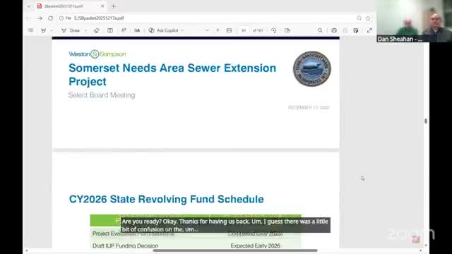 Town weighs Somerset sewer extension and balance of SRF funding risk