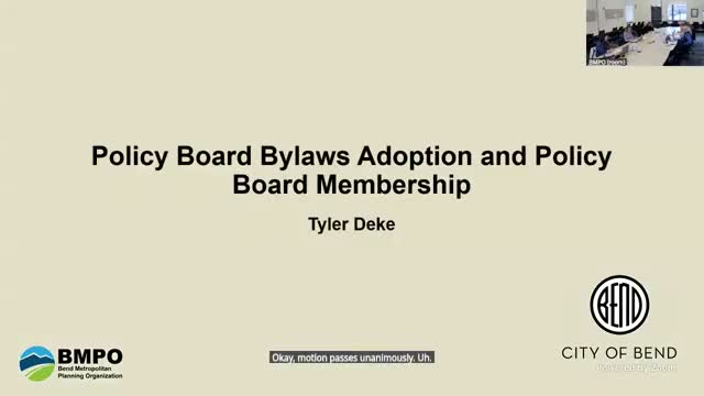 Bend MPO revises bylaws, temporarily reduces voting members and names CET director as nonvoting